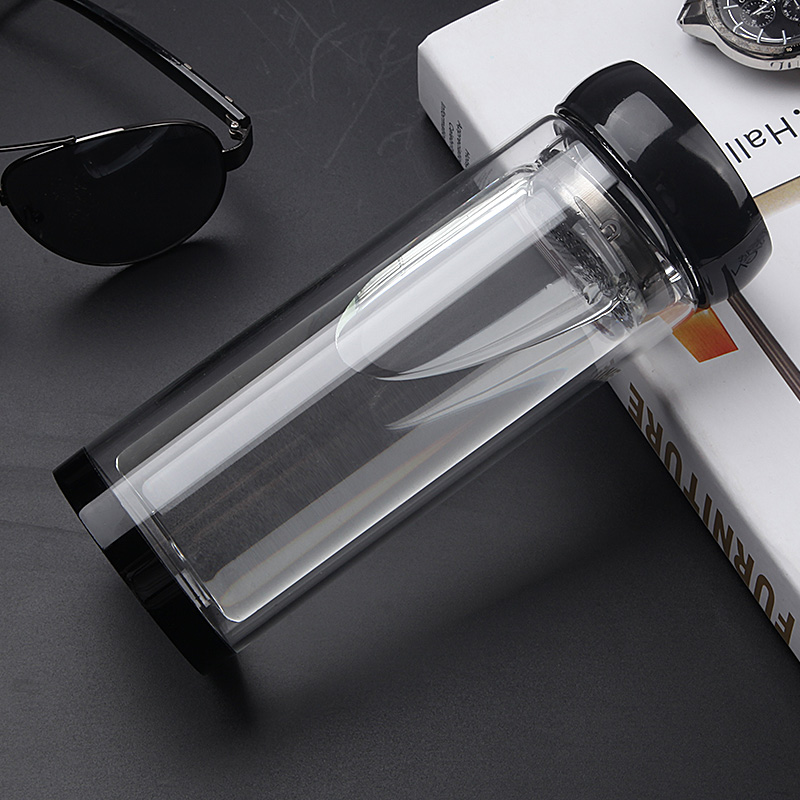 雙層玻璃杯男加厚隔熱泡茶杯女士透明水晶保溫杯商務(wù)車(chē)載水杯